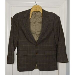 Vintage Ralph Lauren Mens Sport Coat Blazer Jacket Brown Plaid 40R Wool- READ‎